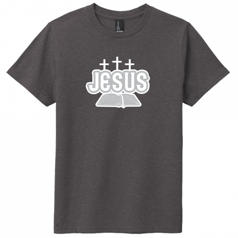 Youth Jesus Bible White & Gray Design T-Shirt