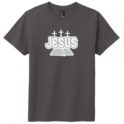 Youth Jesus Bible White & Gray Design T-Shirt