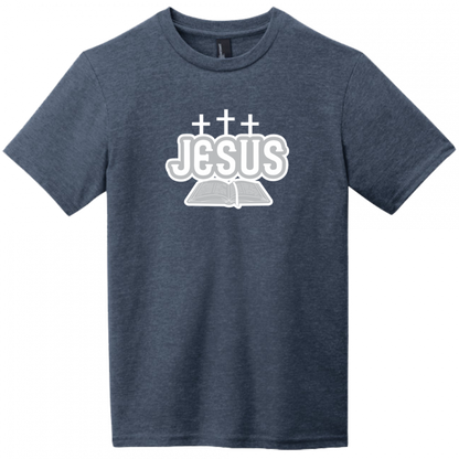 Youth Jesus Bible White & Gray Design T-Shirt