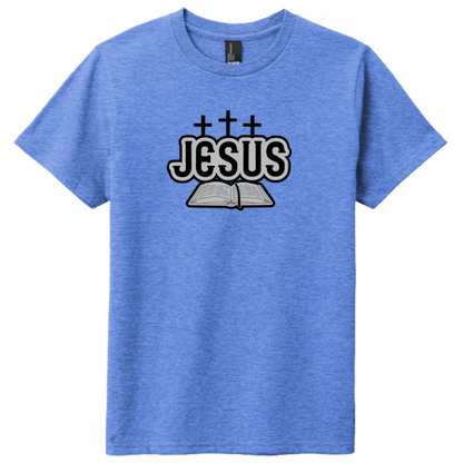 Youth Jesus Bible Black & Gray Design T-Shirt