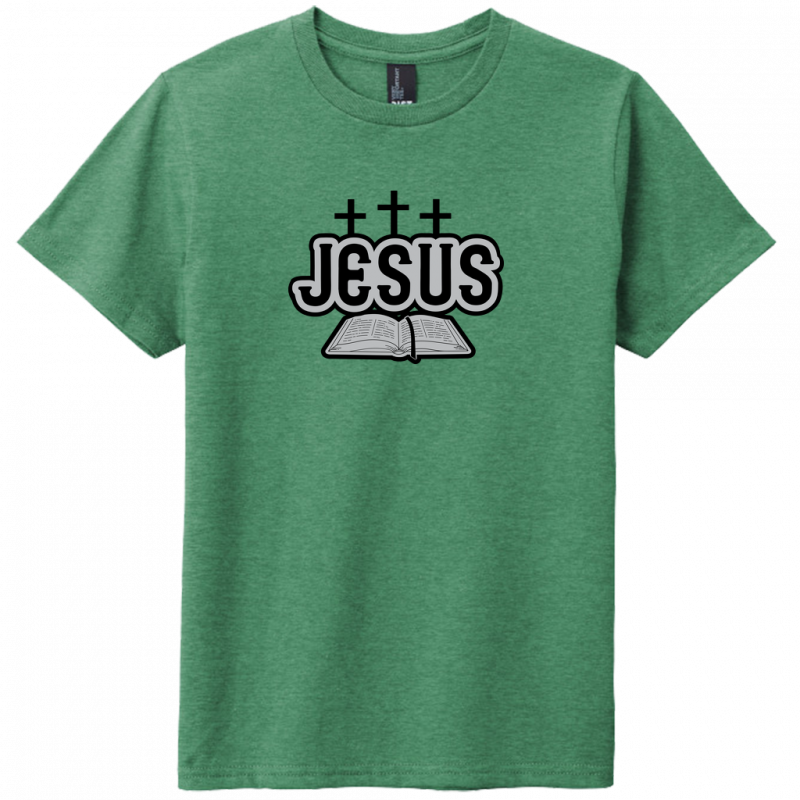 Youth Jesus Bible Black & Gray Design T-Shirt