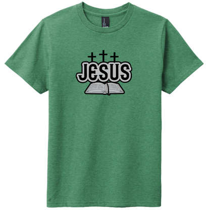 Youth Jesus Bible Black & Gray Design T-Shirt