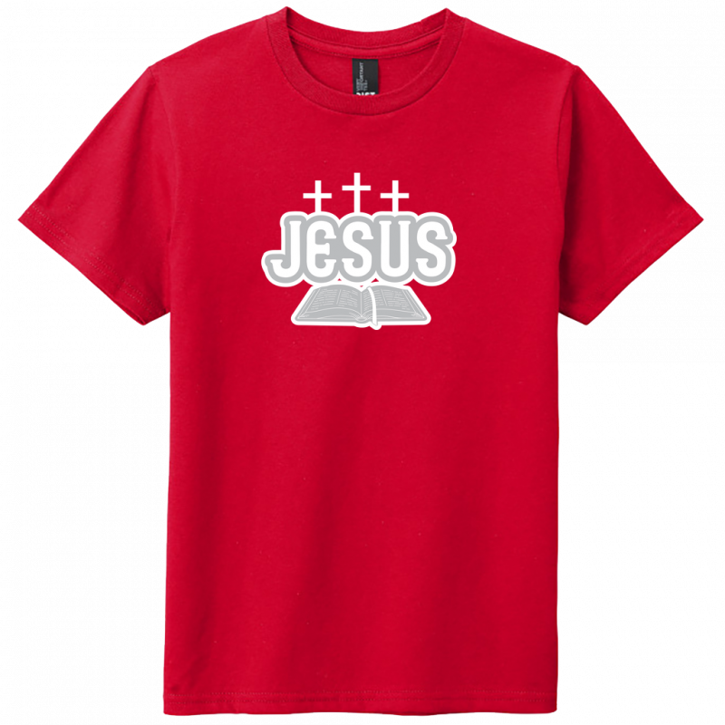 Youth Jesus Bible White & Gray Design T-Shirt