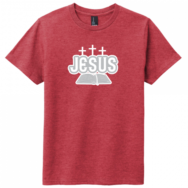 Youth Jesus Bible White & Gray Design T-Shirt