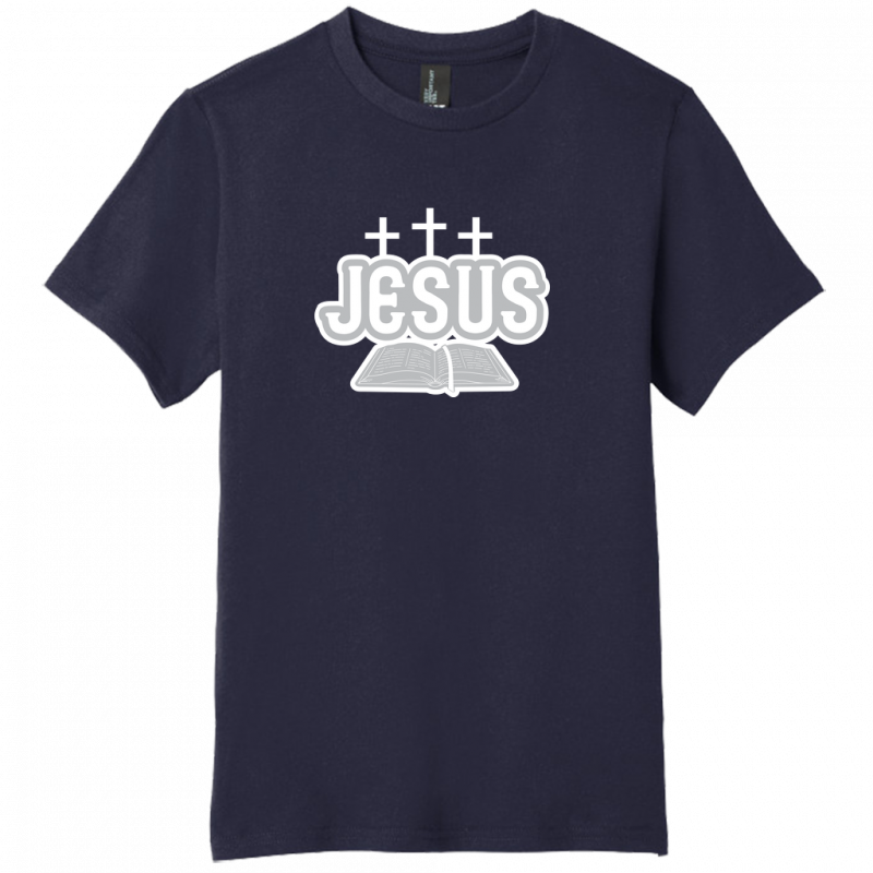 Youth Jesus Bible White & Gray Design T-Shirt