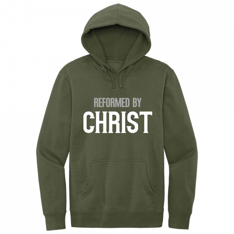 Reformed By Christ White & Gray Design Hoodie Sweatshirt