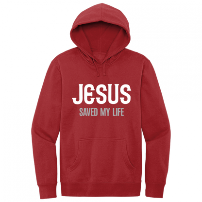 Jesus Saved My Life White & Gray Design Hoodie Sweatshirt