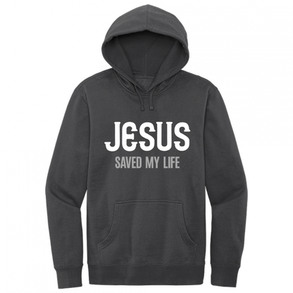 Jesus Saved My Life White & Gray Design Hoodie Sweatshirt