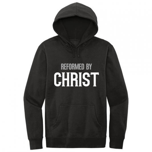 Reformed By Christ White & Gray Design Hoodie Sweatshirt