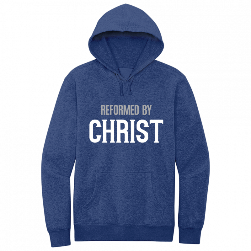 Reformed By Christ White & Gray Design Hoodie Sweatshirt