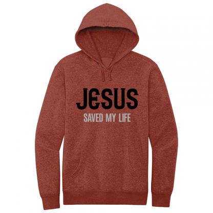 Jesus Saved My Life Black & Gray Design Hoodie Sweatshirt