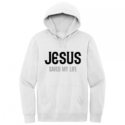 Jesus Saved My Life Black & Gray Design Hoodie Sweatshirt