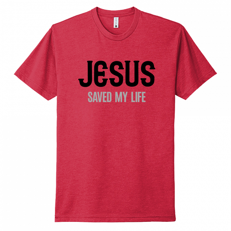 Jesus Saved My Life Black & Gray Design Unisex T-Shirt