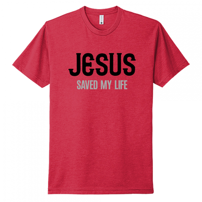 Jesus Saved My Life Black & Gray Design Unisex T-Shirt