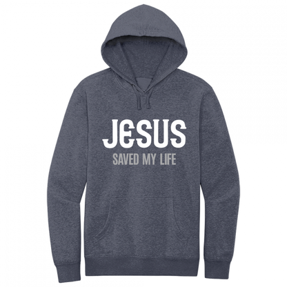 Jesus Saved My Life White & Gray Design Hoodie Sweatshirt