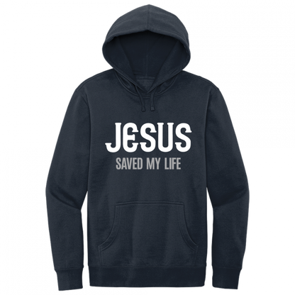 Jesus Saved My Life White & Gray Design Hoodie Sweatshirt