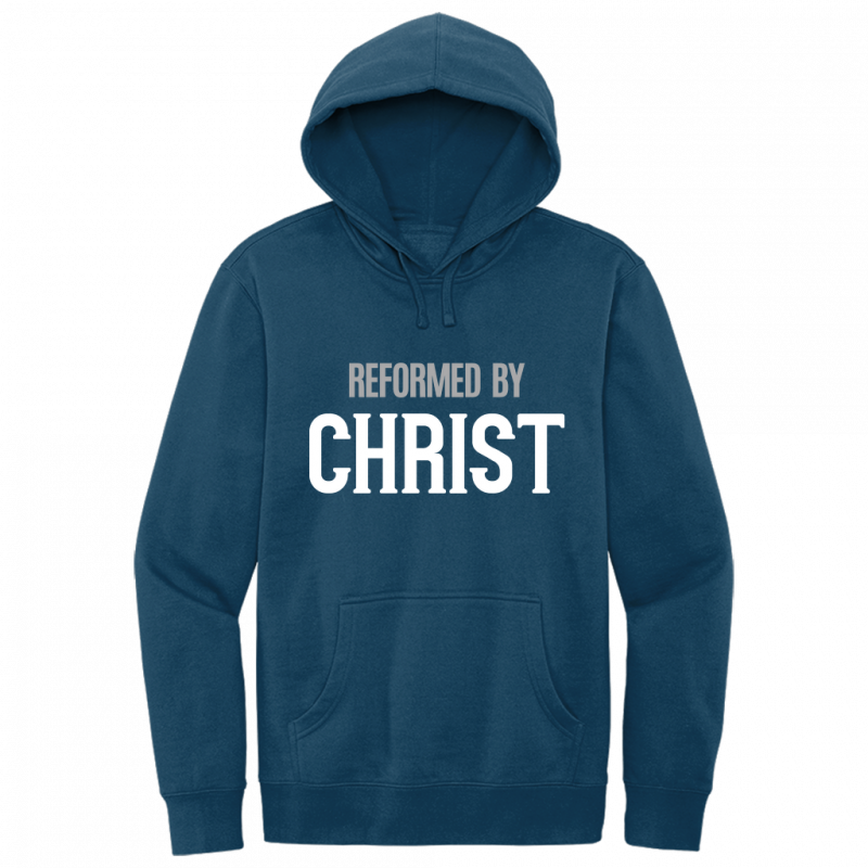 Reformed By Christ White & Gray Design Hoodie Sweatshirt