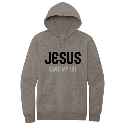 Jesus Saved My Life Black & Gray Design Hoodie Sweatshirt