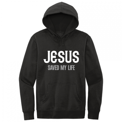 Jesus Saved My Life White & Gray Design Hoodie Sweatshirt