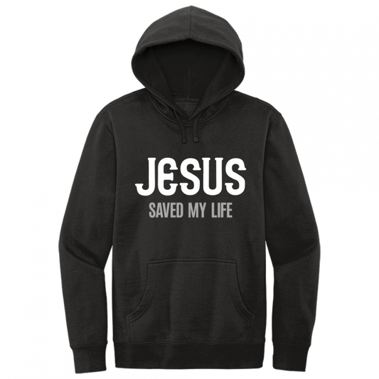 Jesus Saved My Life White & Gray Design Hoodie Sweatshirt