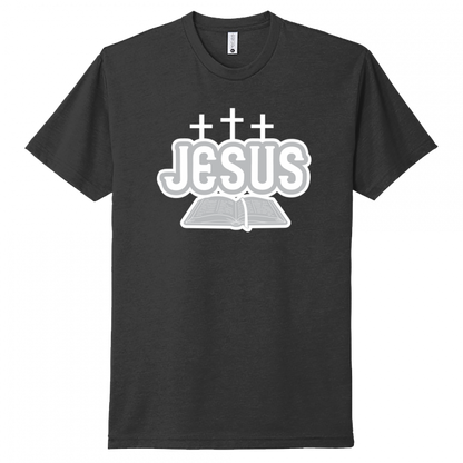 Jesus Bible White & Gray Design Unisex T-Shirt