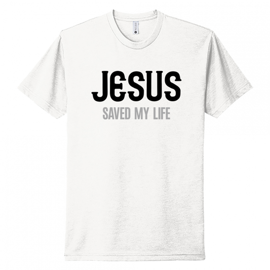 Jesus Saved My Life Black & Gray Design Unisex T-Shirt