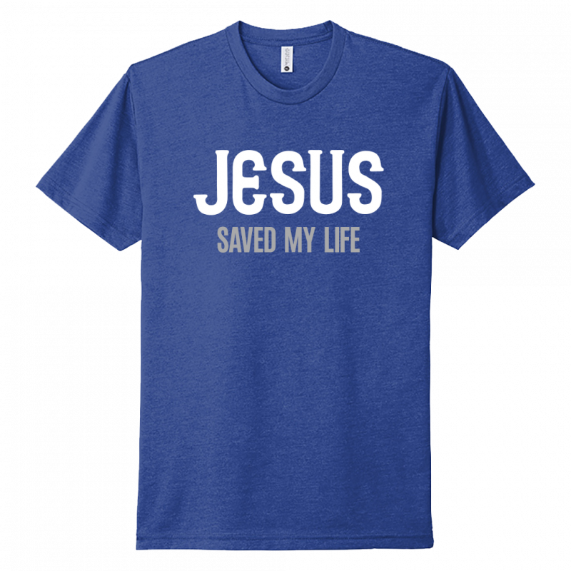 Jesus Saved My Life White & Gray Design Unisex T-Shirt