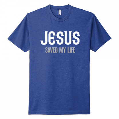 Jesus Saved My Life White & Gray Design Unisex T-Shirt