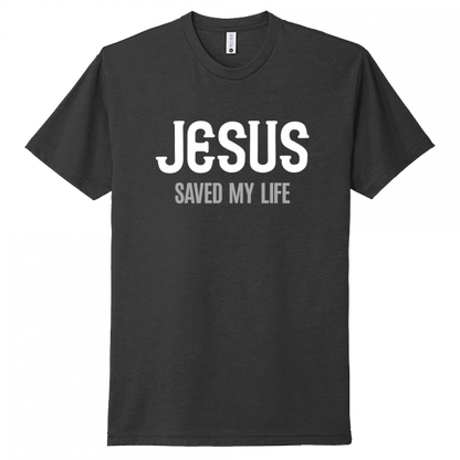 Jesus Saved My Life White & Gray Design Unisex T-Shirt