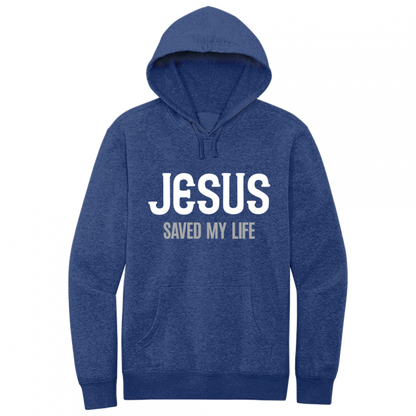 Jesus Saved My Life White & Gray Design Hoodie Sweatshirt