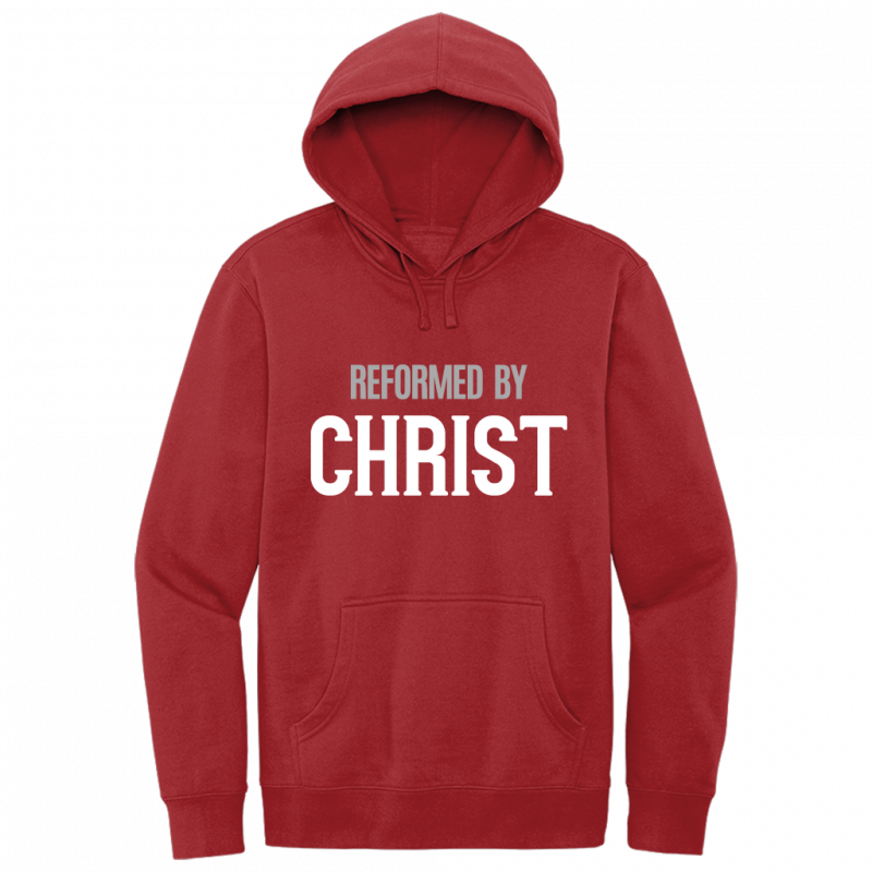 Reformed By Christ White & Gray Design Hoodie Sweatshirt