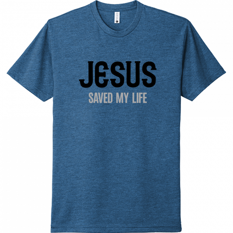 Jesus Saved My Life Black & Gray Design Unisex T-Shirt