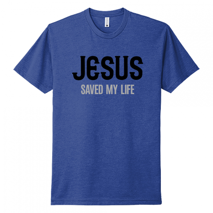 Jesus Saved My Life Black & Gray Design Unisex T-Shirt