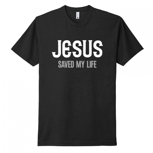 Jesus Saved My Life White & Gray Design Unisex T-Shirt