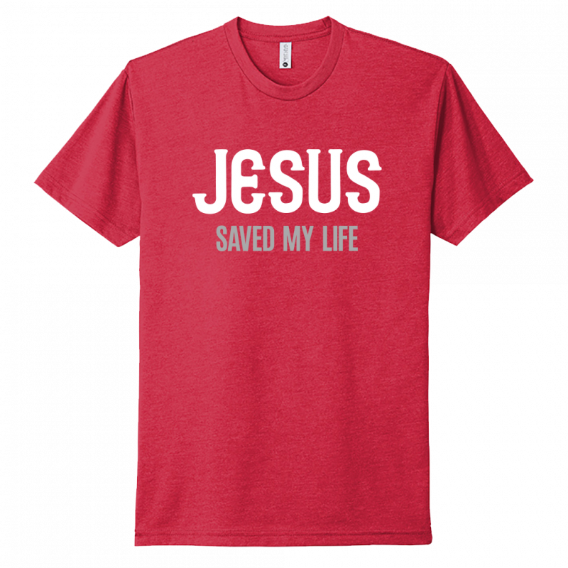 Jesus Saved My Life White & Gray Design Unisex T-Shirt