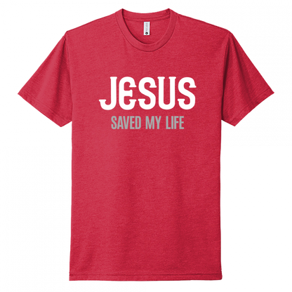 Jesus Saved My Life White & Gray Design Unisex T-Shirt