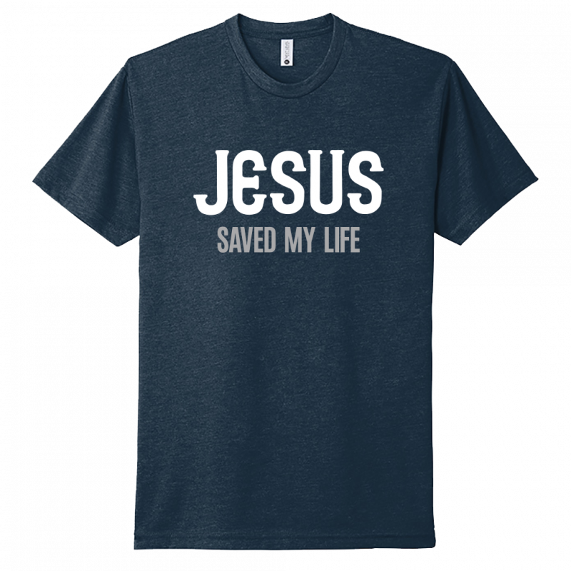 Jesus Saved My Life White & Gray Design Unisex T-Shirt