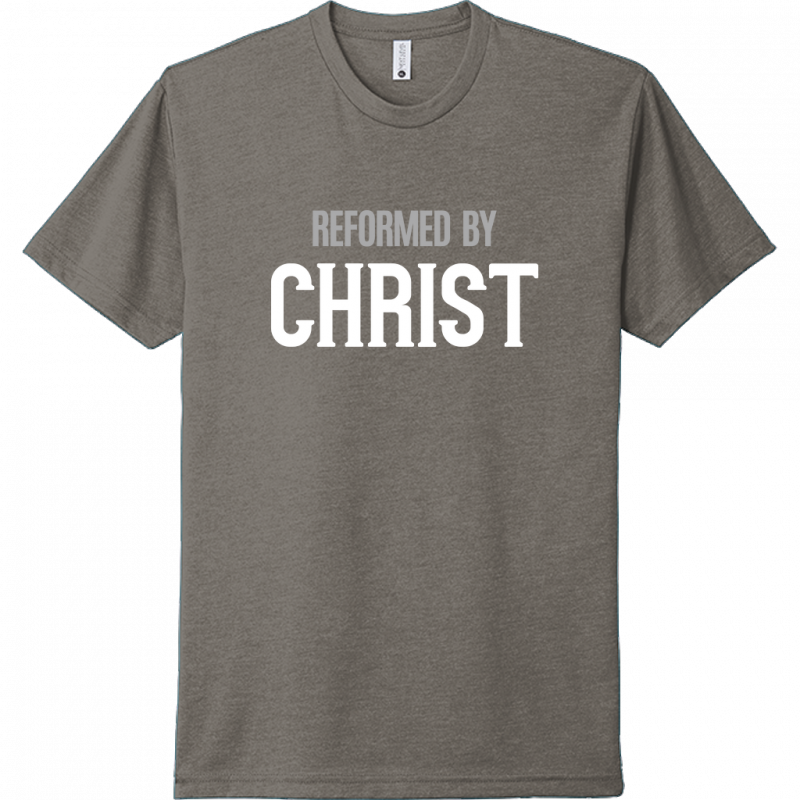 Reformed By Christ White & Gray Design Unisex T-Shirt