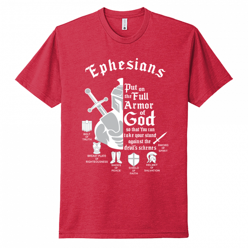 Armor of God White & Gray Design Unisex T-Shirt