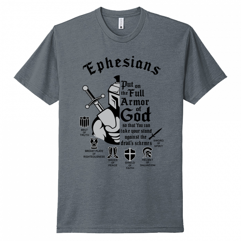 Armor of God Black & Gray Design Unisex T-Shirt