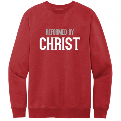 Reformed By Christ White & Gray Design Crewneck Sweatshirt