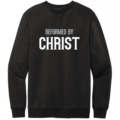 Reformed By Christ White & Gray Design Crewneck Sweatshirt