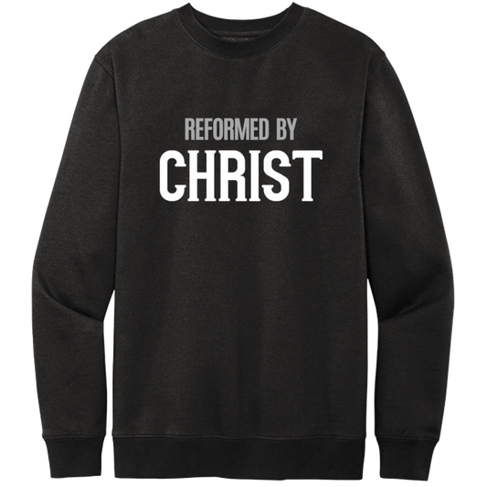 Reformed By Christ White & Gray Design Crewneck Sweatshirt