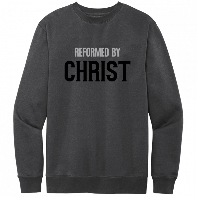 Reformed By Christ Black & Gray Design Crewneck Sweatshirt