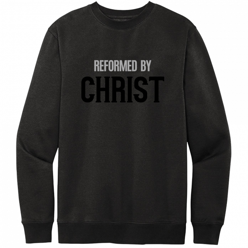 Reformed By Christ Black & Gray Design Crewneck Sweatshirt