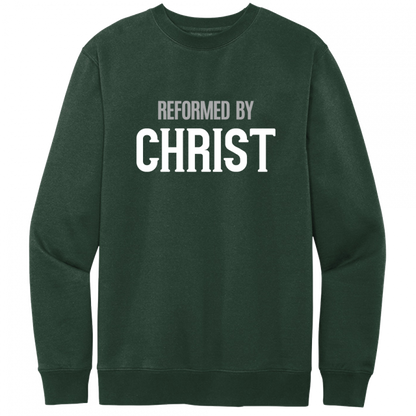 Reformed By Christ White & Gray Design Crewneck Sweatshirt