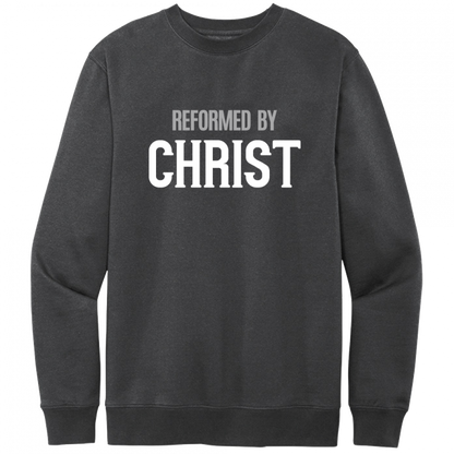 Reformed By Christ White & Gray Design Crewneck Sweatshirt