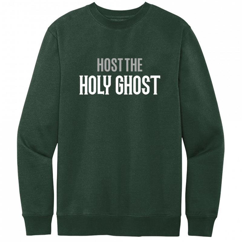 Host The Holy Ghost White & Gray Design Crewneck Sweatshirt