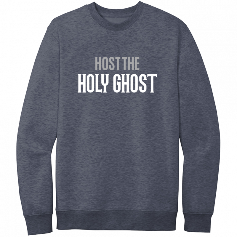 Host The Holy Ghost White & Gray Design Crewneck Sweatshirt