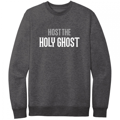 Host The Holy Ghost White & Gray Design Crewneck Sweatshirt